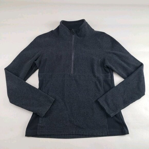 Prana Drea Half Zip Pullover Womens Medium Gray Fleece Funnel Neck Sweater Top - Picture 1 of 8